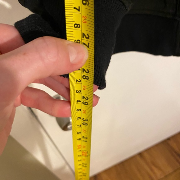 Large black long jacket hoodie basic black warm squishy pockets women’s coat - Picture 7 of 11